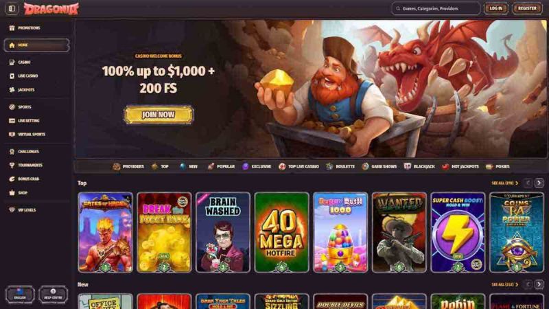 Dragonia Casino themed interface